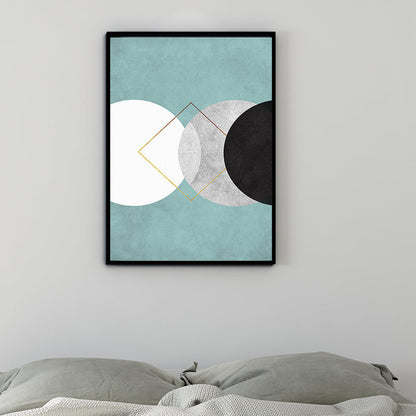 Vivolux | Modernistische geometrische Leinwanddrucke Mehrfarbige Wandkunstdekoration für das Wohnzimmer