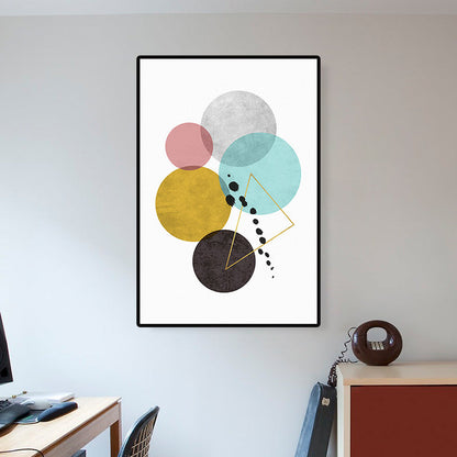 Vivolux | Modernistische geometrische Leinwanddrucke Mehrfarbige Wandkunstdekoration für das Wohnzimmer