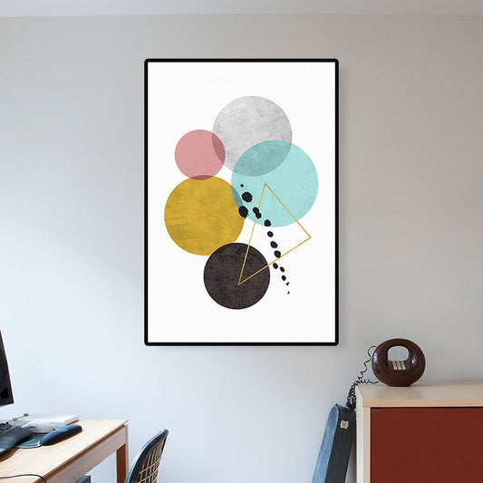 Vivolux | Modernistische geometrische Leinwanddrucke Mehrfarbige Wandkunstdekoration für das Wohnzimmer