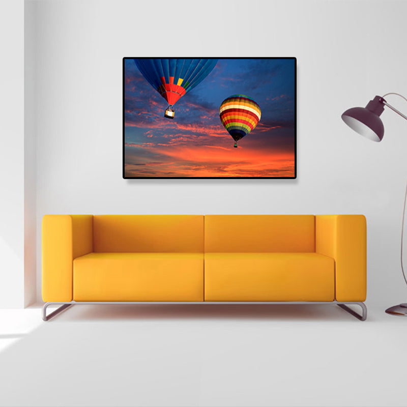 Vivolux | Blauke Heißluftballon Canvasdruk Decoratieve Modernistische Wandkunstdecor voor de woonkamer