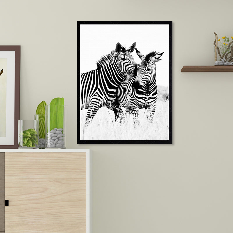 Vivolux | Zebra Canvas Kunst Moderner Stil Süßes Wildtier Wanddekoration in Schwarz und Weiß