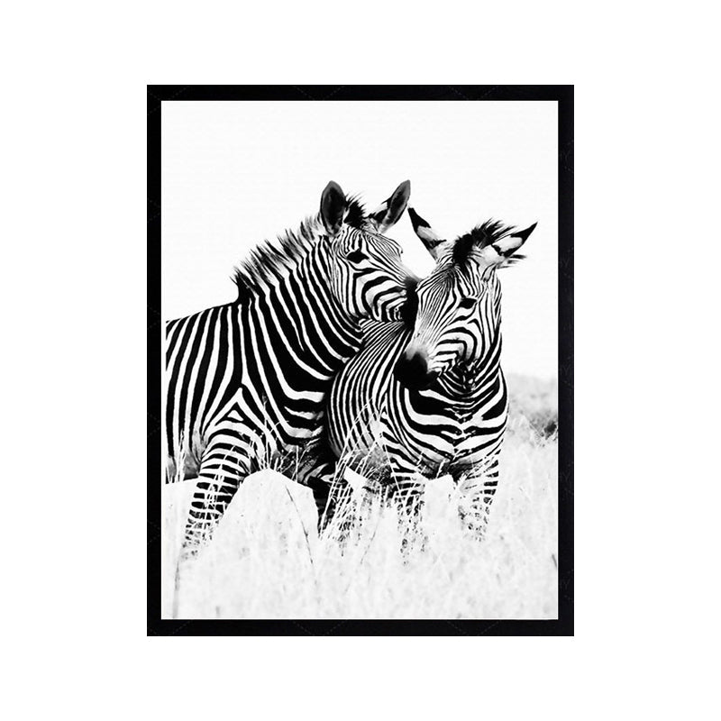 Vivolux | Zebra Canvas Kunst Moderner Stil Süßes Wildtier Wanddekoration in Schwarz und Weiß