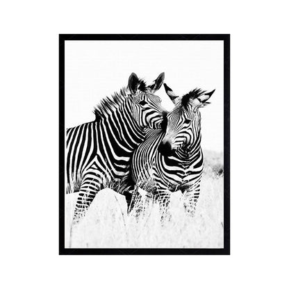 Vivolux | Zebra Canvas Kunst Moderner Stil Süßes Wildtier Wanddekoration in Schwarz und Weiß