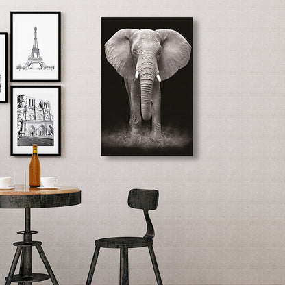 Vivolux | Tropische Afrikaanse Dier Wanddecoratie Canvas Textuur Donkere Kleur Wandkunst voor Studentenwoning