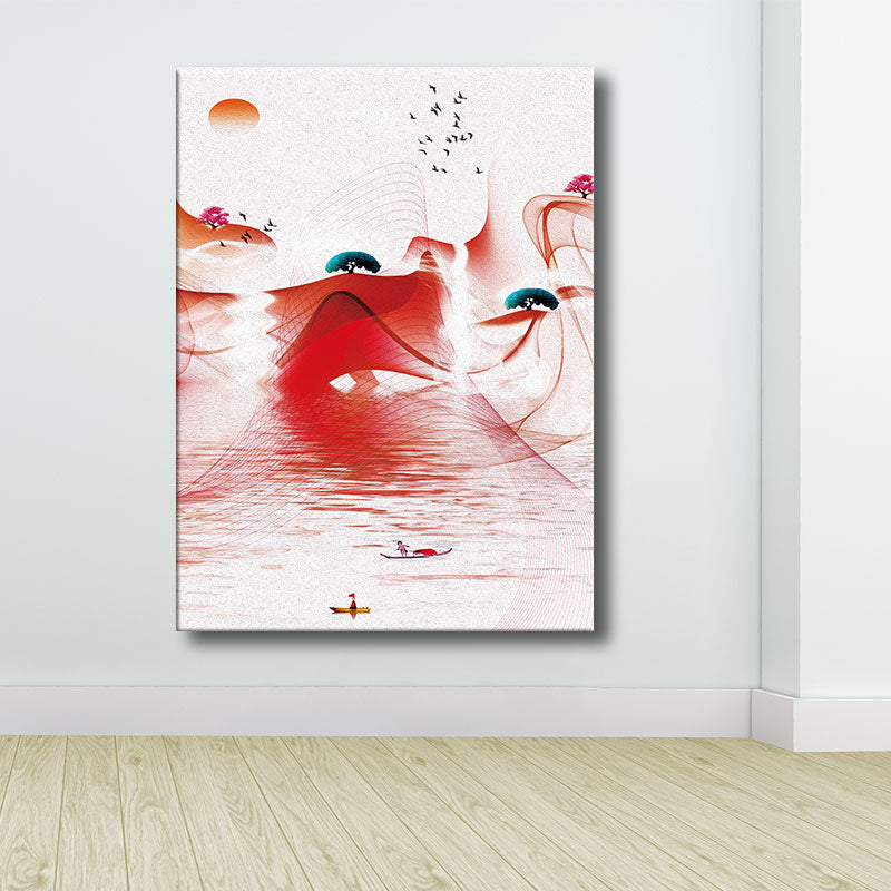 Vivolux | Natürliche fliegende Vögel Wandkunst zeitgenössische strukturierte Leinwanddrucke in hellem Farbton