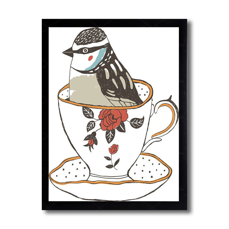 Vivolux | Klassisches Teeservice Wanddekoration Leinwand Dekorative Dunkel Farbige Kunstdrucke für das Esszimmer