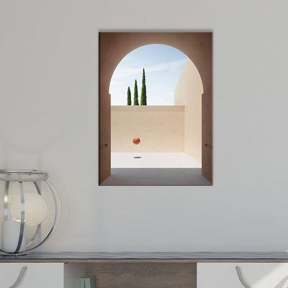 Vivolux | Bouw- en Boom Wanddecoratie Hedendaagse Textuur Canvas Print in Zachte Kleur voor Slaapkamer