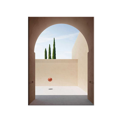 Vivolux | Bouw- en Boom Wanddecoratie Hedendaagse Textuur Canvas Print in Zachte Kleur voor Slaapkamer