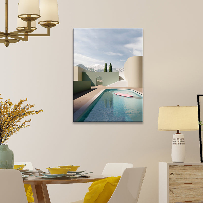 Vivolux | Bouw- en Boom Wanddecoratie Hedendaagse Textuur Canvas Print in Zachte Kleur voor Slaapkamer