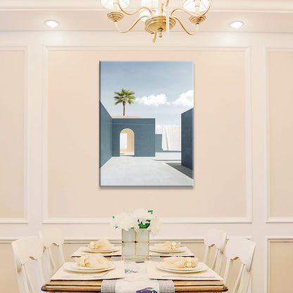 Vivolux | Bouw- en Boom Wanddecoratie Hedendaagse Textuur Canvas Print in Zachte Kleur voor Slaapkamer