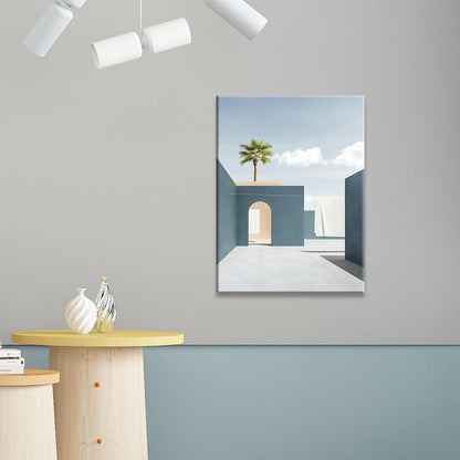 Vivolux | Bouw- en Boom Wanddecoratie Hedendaagse Textuur Canvas Print in Zachte Kleur voor Slaapkamer