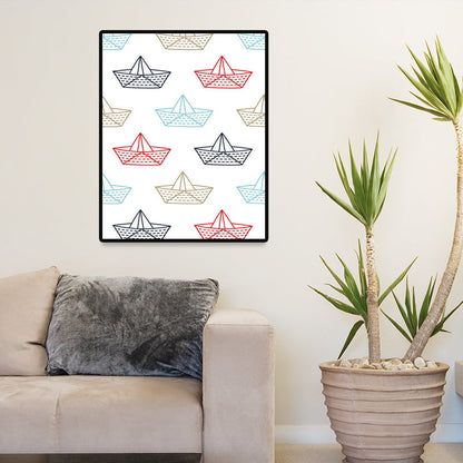 Vivolux | Skandinavische nautische Element Wandkunst Leinwand dekorative sanfte Farbmalkunst für das Gästezimmer