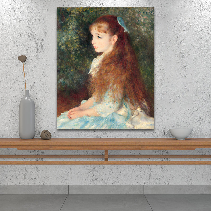 Vivolux | Blaue impressionistische Leinwanddruck Malerei Renoir das junge Mädchen Elaine Wandkunst für das Esszimmer
