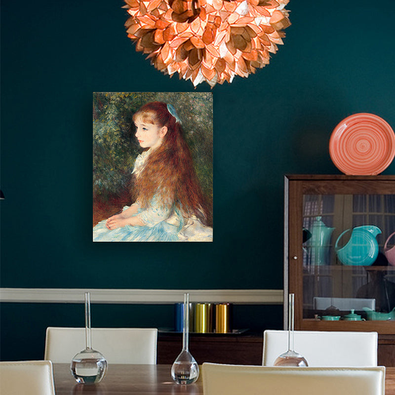 Vivolux | Blaue impressionistische Leinwanddruck Malerei Renoir das junge Mädchen Elaine Wandkunst für das Esszimmer