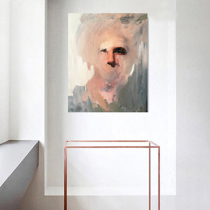 Vivolux | Grau Neo-Figurative Leinwanddruck Emilio Villalba Männerporträt Wandkunst für Zuhause