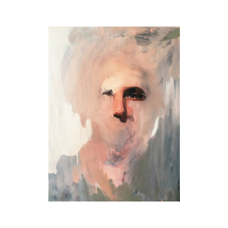 Vivolux | Grau Neo-Figurative Leinwanddruck Emilio Villalba Männerporträt Wandkunst für Zuhause