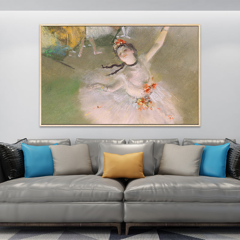 Vivolux | Degas tanzende Ballerina Gemälde im weißen Retro-Stil Wandkunst Druck für das Schlafzimmer