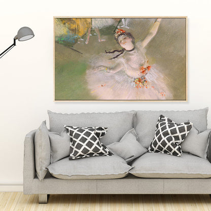 Vivolux | Degas tanzende Ballerina Gemälde im weißen Retro-Stil Wandkunst Druck für das Schlafzimmer