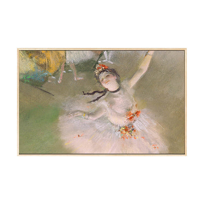 Vivolux | Degas tanzende Ballerina Gemälde im weißen Retro-Stil Wandkunst Druck für das Schlafzimmer