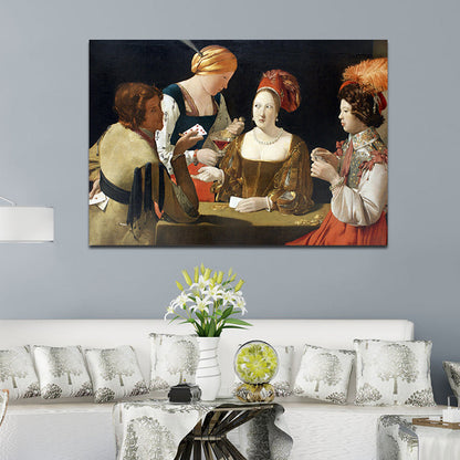 Vivolux | Braune Vintage-Canvas-Druck Der Schwindler mit dem Kreuzkopf Grußkarte Malerei für das Zimmer