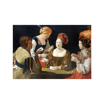 Vivolux | Braune Vintage-Canvas-Druck Der Schwindler mit dem Kreuzkopf Grußkarte Malerei für das Zimmer