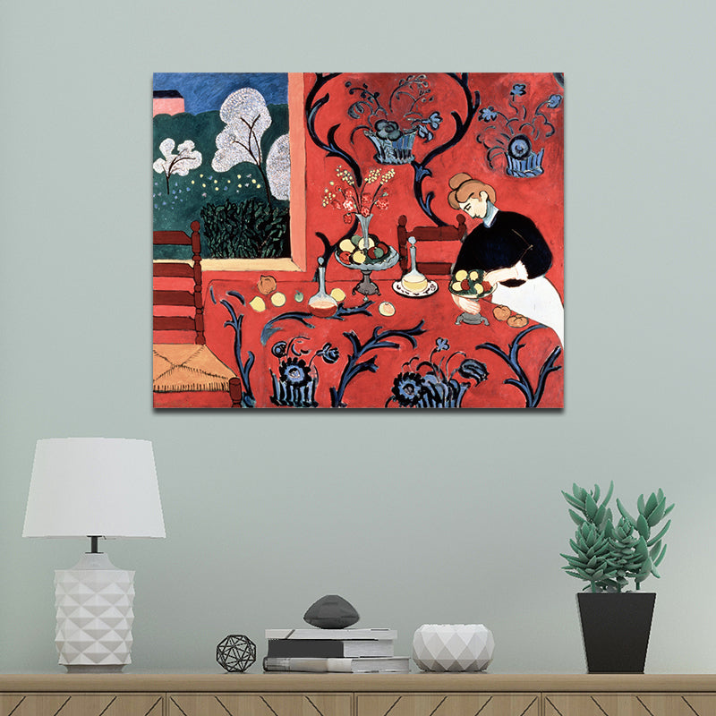 Vivolux | Harmonie in Rot Leinwandkunst Strukturfertige Oberfläche Fauvismus Haus Innenwandschmuck