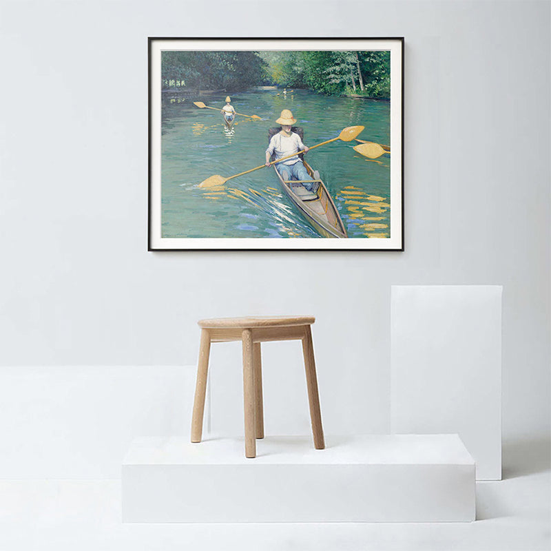 Vivolux | Grüner Segelboot-Leinwand Struktur Wandkunst Druck für Jungenzimmer, mehrere Größenoptionen