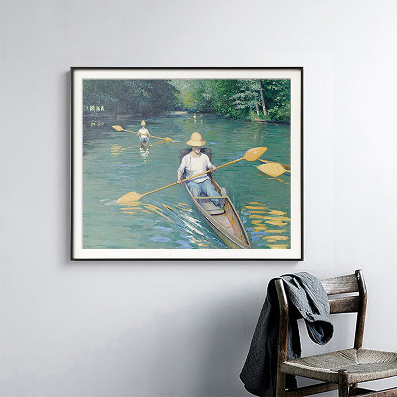 Vivolux | Grüner Segelboot-Leinwand Struktur Wandkunst Druck für Jungenzimmer, mehrere Größenoptionen