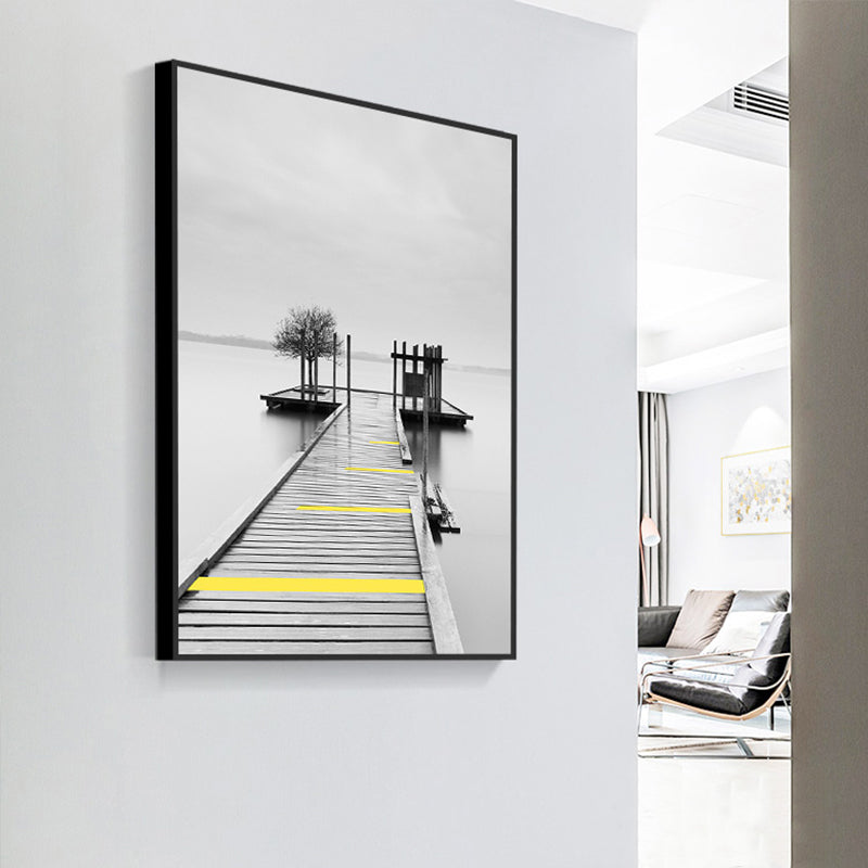 Vivolux | Zachte kleur zeezicht canvasprints landschap modernistische thuiswanddecoratie voor tekenruimte