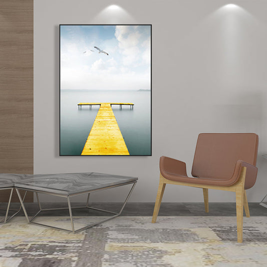 Vivolux | Zachte kleur zeezicht canvasprints landschap modernistische thuiswanddecoratie voor tekenruimte