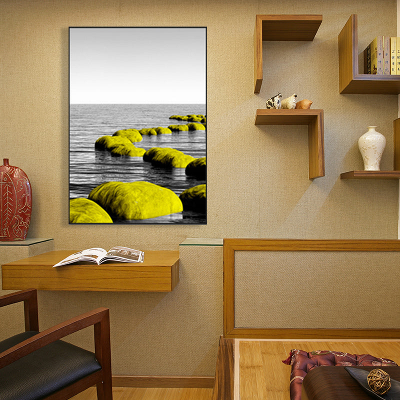 Vivolux | Zachte kleur zeezicht canvasprints landschap modernistische thuiswanddecoratie voor tekenruimte