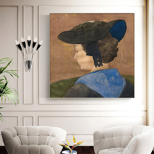 Vivolux | Europa Maiden Ölmalerei Kunst Vintage Stil Leinwand Wanddruck, Mehrere Größenoptionen