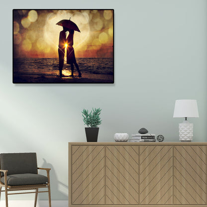 Vivolux | Lichtkleur Liefhebbers Gewikkelde Canvas Herren Modern Dekorative Wandkunst Print für Schlafzimmer