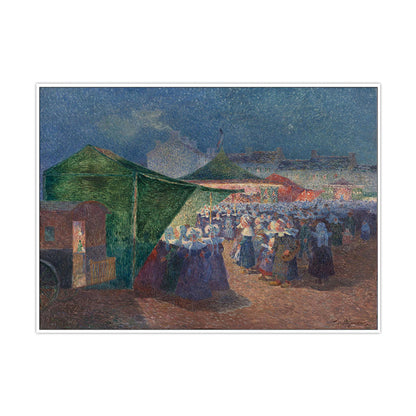 Vivolux | Blau Nacht Landmessen Leinwandkunst Ferdinand Puigaudeau Impressionistische Texturmalerei