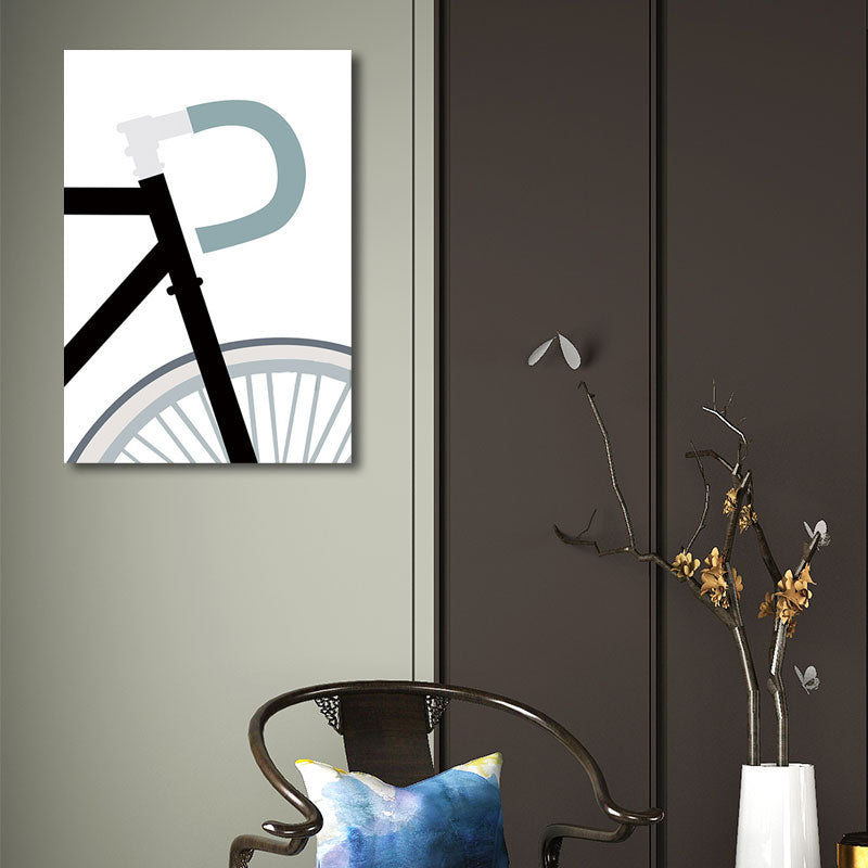 Vivolux | Fahrrad Wandkunst Deko Weiß Nordic Leinwanddruck für das große Zimmer, mehrere Größen verfügbar