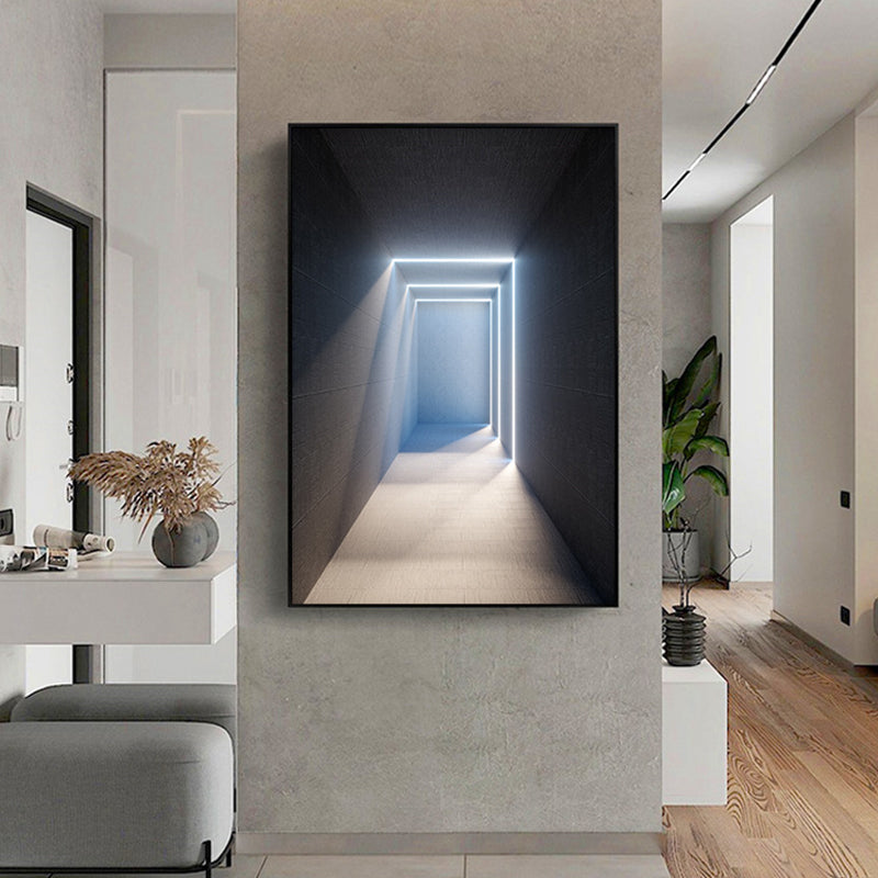 Vivolux | Dunkelfarbige Baukunst Druck Texturiertes Skandinavisches Wohnzimmer Leinwand, Mehrere Größen