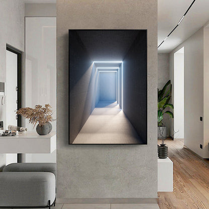 Vivolux | Dunkelfarbige Baukunst Druck Texturiertes Skandinavisches Wohnzimmer Leinwand, Mehrere Größen