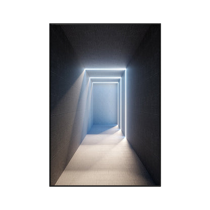 Vivolux | Dunkelfarbige Baukunst Druck Texturiertes Skandinavisches Wohnzimmer Leinwand, Mehrere Größen