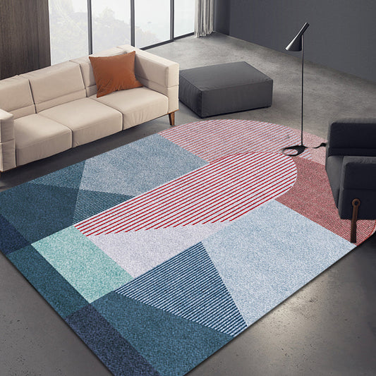 Vivolux | Noviteit Woonkamer Onregelmatig Tapijt in Roze en Grijs Kleurblok Streepprint Tapijt Polyester Antislip Vloerkleed