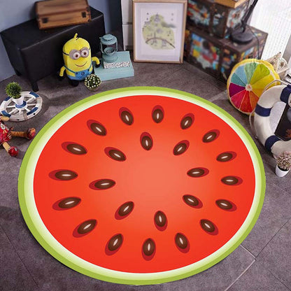 Vivolux | Kinderen Kinderkamer Tapijt in Groen Voedsel & Drank Watermeloen Kiwi Fruit Snoepprint Tapijt Polyester Antislip Gebied Tapijt