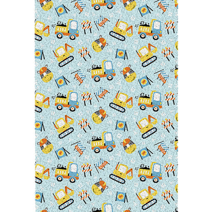 Vivolux | Kinderslaapkamer Tapijt in Blauwe Auto's & Wegen Graafmachine Zebra Print Tapijt PVC Machine Wasbaar Gebied Tapijt