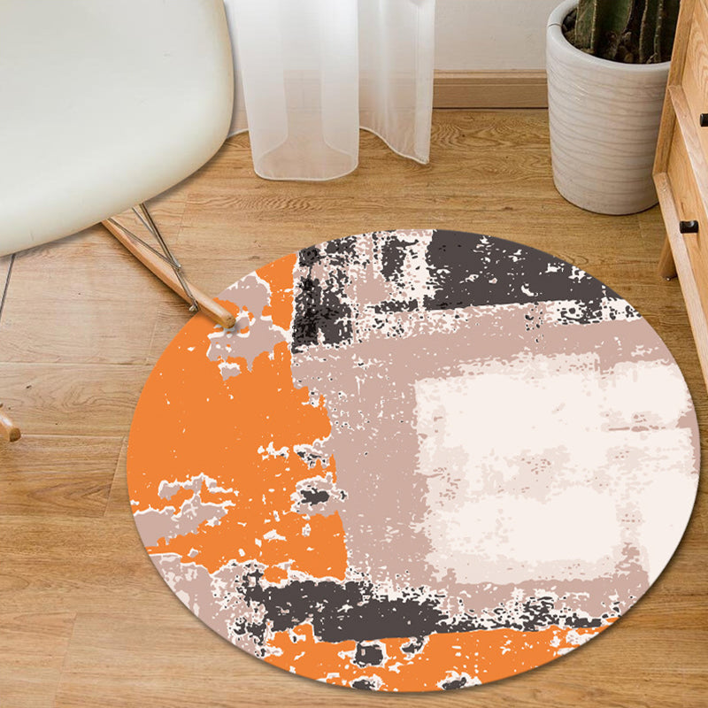 Vivolux | Blau und Gelb Schlafzimmerteppich Moderner Abstract Pinselstrich Muster Teppich Polyester Haustierfreundlicher Teppich