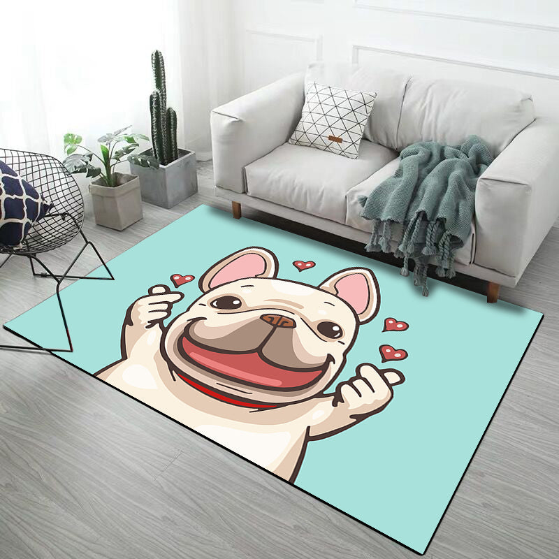 Vivolux | Stijlvol Kinder Tapijt in Roze en Grijs Dier Eenhoorn Konijn Hond Patroon Tapijt Polyester Antislip Vloerkleed voor Kinderkamer