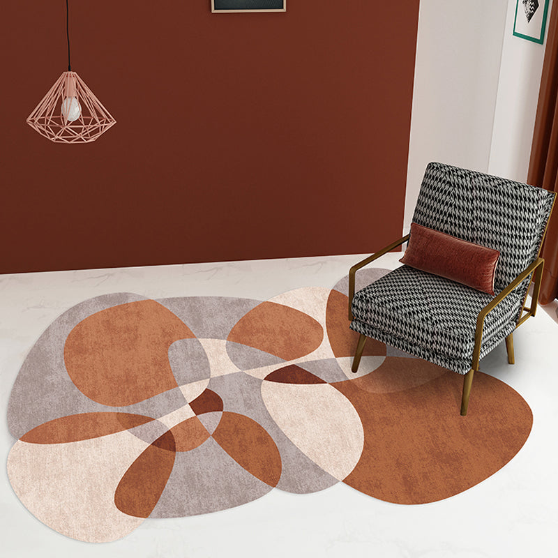 Vivolux | Neuheit Wohnzimmer Unregelmäßiger Teppich in Grau und Blau Farbblockdruck Teppich Polyester Rutschfeste Rückseite Teppich