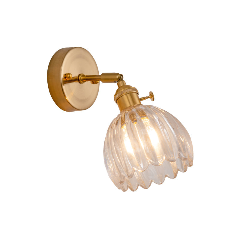 Vivolux | Dome Wandlamp Moderne Heldere Glas 1 Lamp Messing Wandverlichtingsarmatuur met Verstelbare Gewrichten