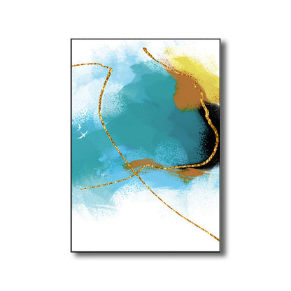 Vivolux | Illustratie Schilderij Moderne Stijl Kunst Abstract in Blauw, Meerdere Maten Beschikbaar