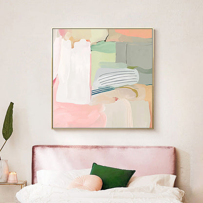 Vivolux | Bürstenstrich Malerei in Pink Zeitgenössischer Stil Wandkunst Deko für Mädchen Schlafzimmer