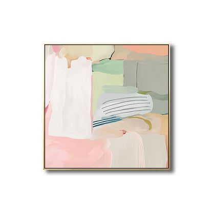 Vivolux | Bürstenstrich Malerei in Pink Zeitgenössischer Stil Wandkunst Deko für Mädchen Schlafzimmer