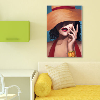 Vivolux | Victorian Fashion Lady Kunstdruck Dunkle Farbe Dekorative Wanddekoration für das Schlafzimmer
