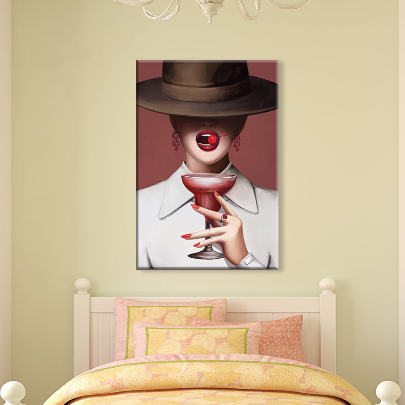 Vivolux | Victorian Fashion Lady Kunstdruck Dunkle Farbe Dekorative Wanddekoration für das Schlafzimmer